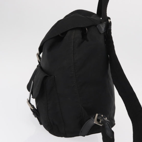 PRADA Backpack Nylon Black Silver Auth bs31160