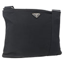 PRADA Shoulder Bag Nylon Black Silver Auth bs31163-1