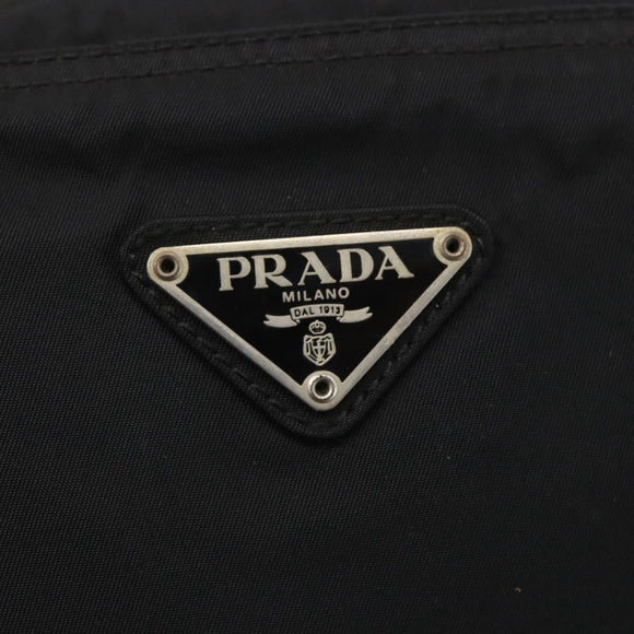 PRADA Shoulder Bag Nylon Black Silver Auth bs31163