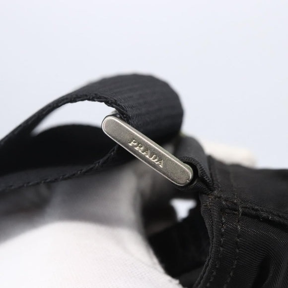 PRADA Shoulder Bag Nylon Black Silver Auth bs31163