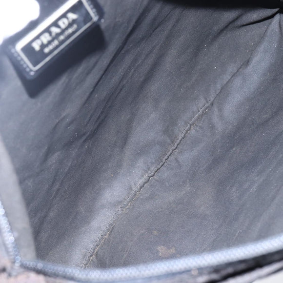 PRADA Shoulder Bag Nylon Black Silver Auth bs31163