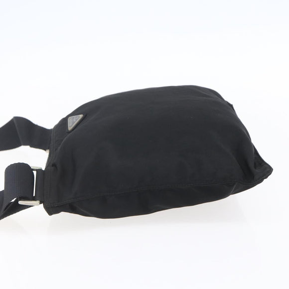 PRADA Shoulder Bag Nylon Black Silver Auth bs31163