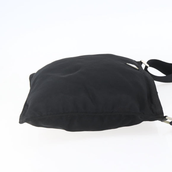 PRADA Shoulder Bag Nylon Black Silver Auth bs31163