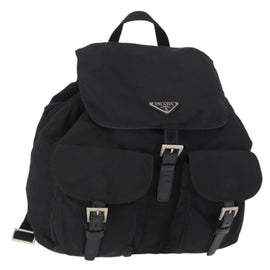 PRADA Backpack Nylon Black Silver Auth bs31164