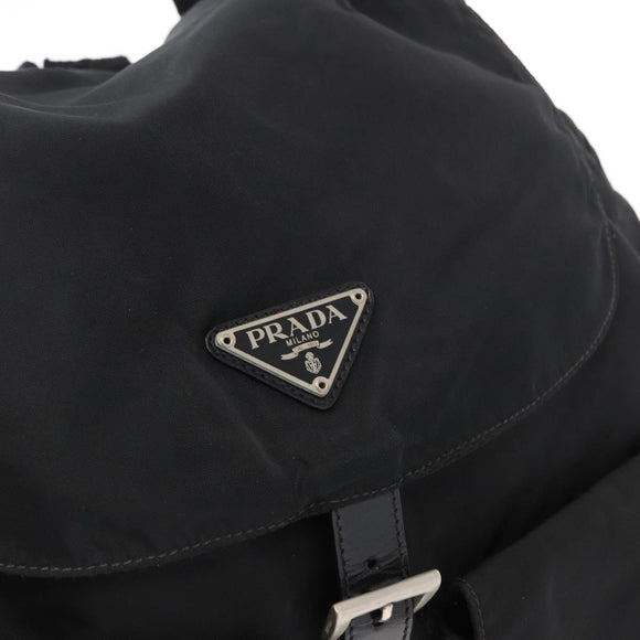 PRADA Backpack Nylon Black Silver Auth bs31164