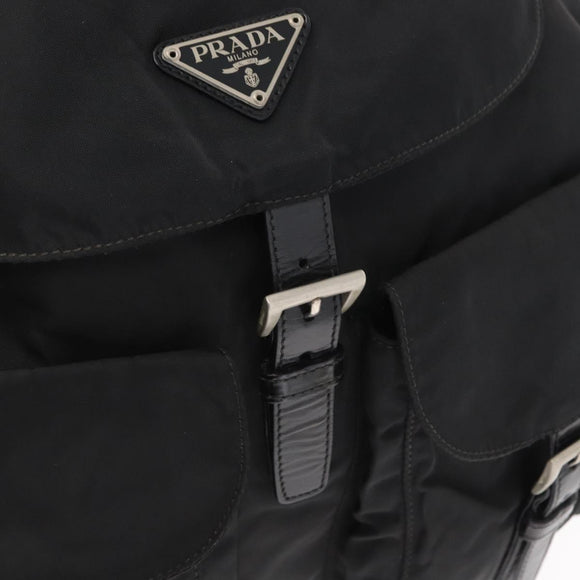 PRADA Backpack Nylon Black Silver Auth bs31164