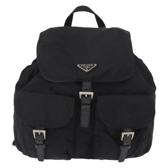 PRADA Backpack Nylon Black Silver Auth bs31164