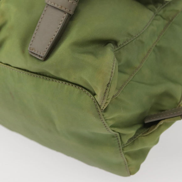 PRADA Backpack Nylon Green Silver Auth bs31165