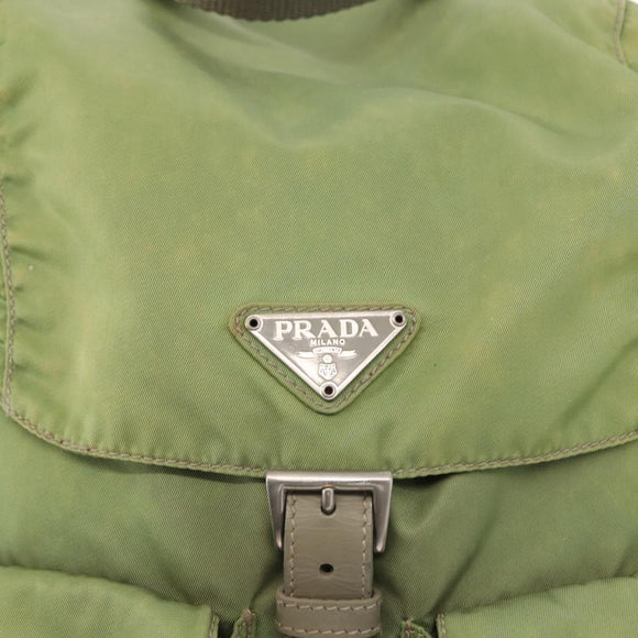 PRADA Backpack Nylon Green Silver Auth bs31165