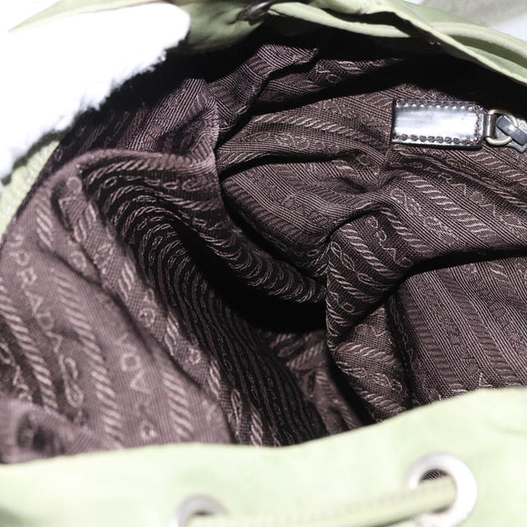 PRADA Backpack Nylon Green Silver Auth bs31165