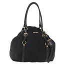 PRADA Tote Bag Nylon Leather 2way Black Gold Auth bs31167-1