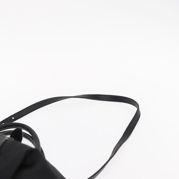 PRADA Tote Bag Nylon Leather 2way Black Gold Auth bs31167