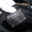 PRADA Tote Bag Nylon Leather 2way Black Gold Auth bs31167-18