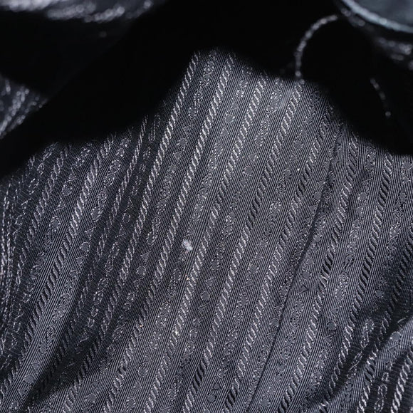 PRADA Tote Bag Nylon Leather 2way Black Gold Auth bs31167