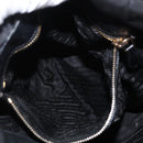 PRADA Tote Bag Nylon Leather 2way Black Gold Auth bs31167-23