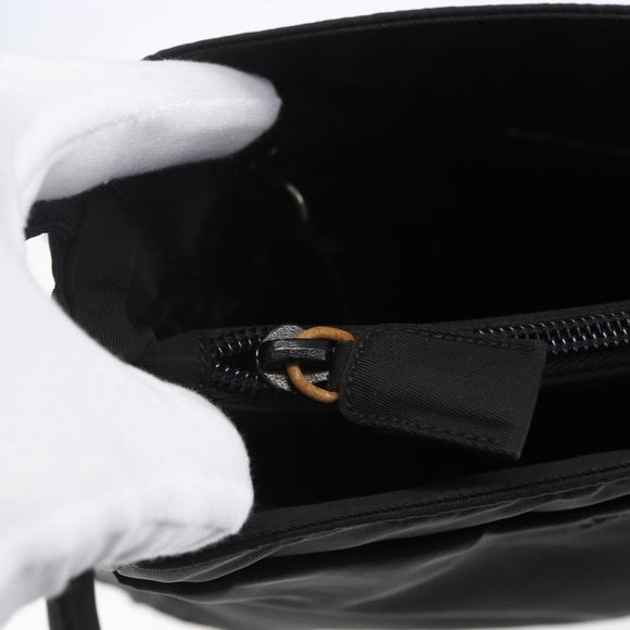 PRADA Shoulder Bag Nylon Black Silver Auth bs31168