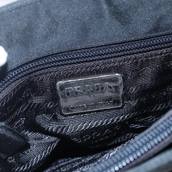 PRADA Shoulder Bag Nylon Black Silver Auth bs31168