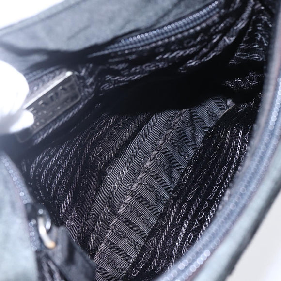 PRADA Shoulder Bag Nylon Black Silver Auth bs31168