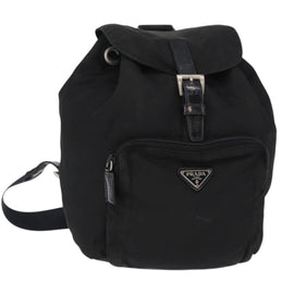 PRADA Backpack Nylon Black Silver Auth bs31169