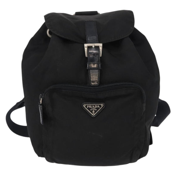 PRADA Backpack Nylon Black Silver Auth bs31169