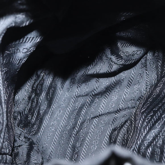 PRADA Backpack Nylon Black Silver Auth bs31169