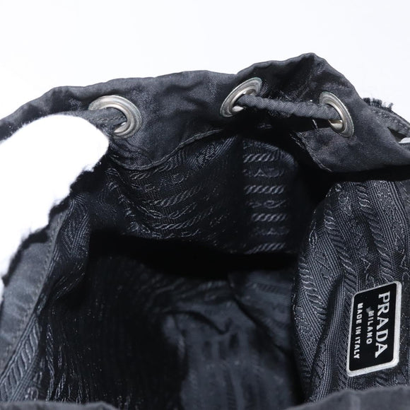 PRADA Backpack Nylon Black Silver Auth bs31169
