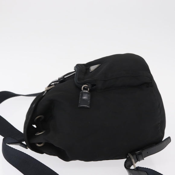 PRADA Backpack Nylon Black Silver Auth bs31169