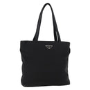 PRADA Tote Bag Nylon Black Silver Auth bs31170-1