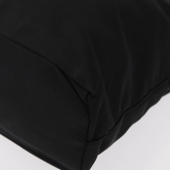 PRADA Tote Bag Nylon Black Silver Auth bs31170