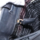 PRADA Tote Bag Nylon Black Silver Auth bs31170-10
