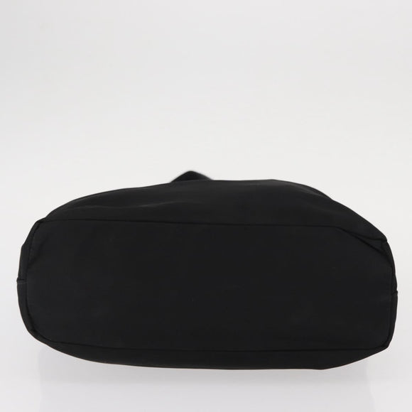 PRADA Tote Bag Nylon Black Silver Auth bs31170