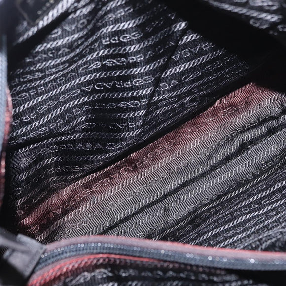 PRADA Shoulder Bag Nylon Black Silver Auth bs31171