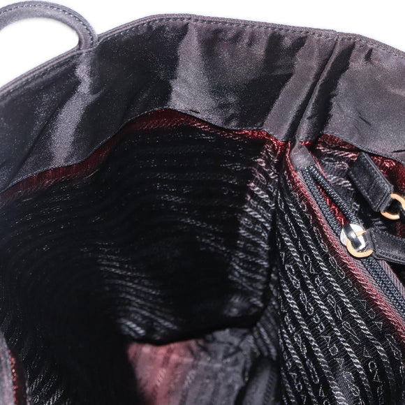 PRADA Shoulder Bag Nylon Black Silver Auth bs31171