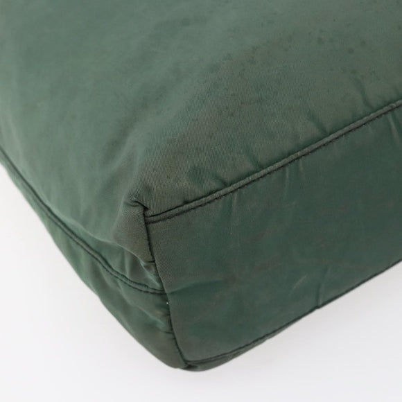 PRADA Tote Bag Nylon Khaki Silver Auth bs31174