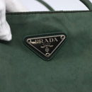 PRADA Tote Bag Nylon Khaki Silver Auth bs31174-17