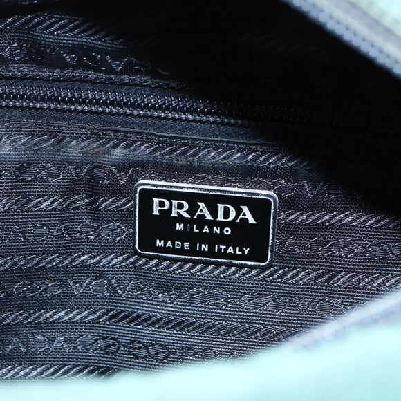 PRADA Tote Bag Nylon Khaki Silver Auth bs31174