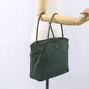 PRADA Tote Bag Nylon Khaki Silver Auth bs31174-23