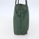 PRADA Tote Bag Nylon Khaki Silver Auth bs31174-3