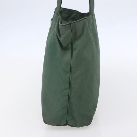 PRADA Tote Bag Nylon Khaki Silver Auth bs31174