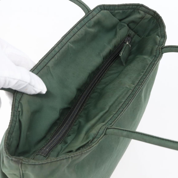 PRADA Tote Bag Nylon Khaki Silver Auth bs31174