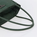 PRADA Tote Bag Nylon Khaki Silver Auth bs31174-7