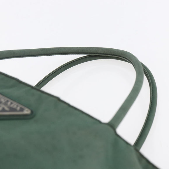 PRADA Tote Bag Nylon Khaki Silver Auth bs31174