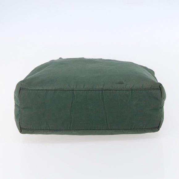 PRADA Tote Bag Nylon Khaki Silver Auth bs31174