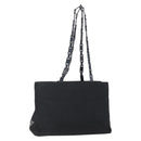 PRADA Tote Bag Nylon Black Silver Auth bs31175-1
