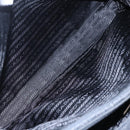 PRADA Tote Bag Nylon Black Silver Auth bs31175-22