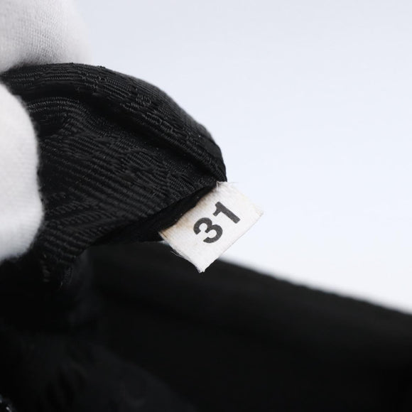 PRADA Tote Bag Nylon Black Silver Auth bs31175