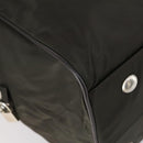 PRADA Boston Bag Nylon Leder Khaki Zilver Auth bs31176-15