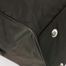 PRADA Boston Bag Nylon Leder Khaki Zilver Auth bs31176-17
