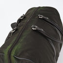 PRADA Boston Bag Nylon Leather Khaki Silver Auth bs31176-6