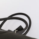 PRADA Boston Bag Nylon Leder Khaki Zilver Auth bs31176-14